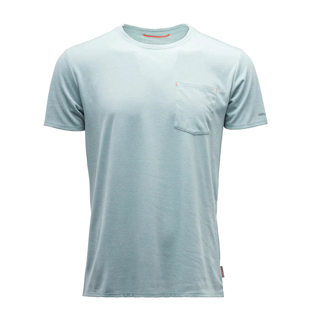 Grundens Shorebreak Performance Short Sleeve Crew in Surf - Sportsman Gear