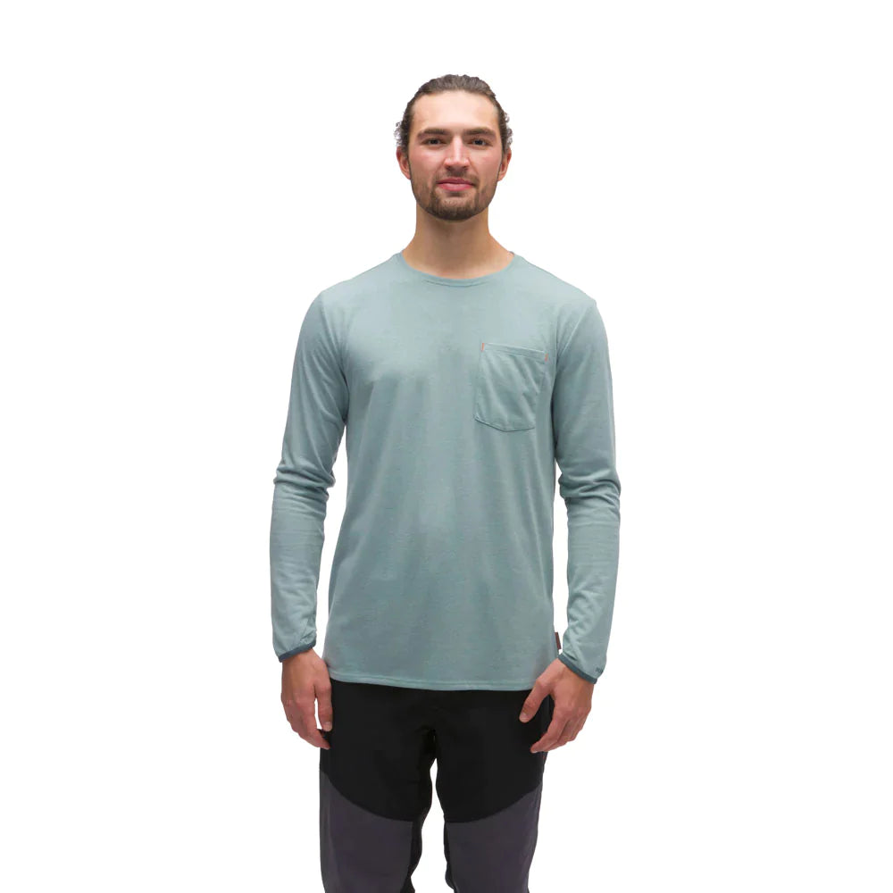 Grundens Shorebreak Performance Long Sleeve Crew in Surf - Sportsman Gear