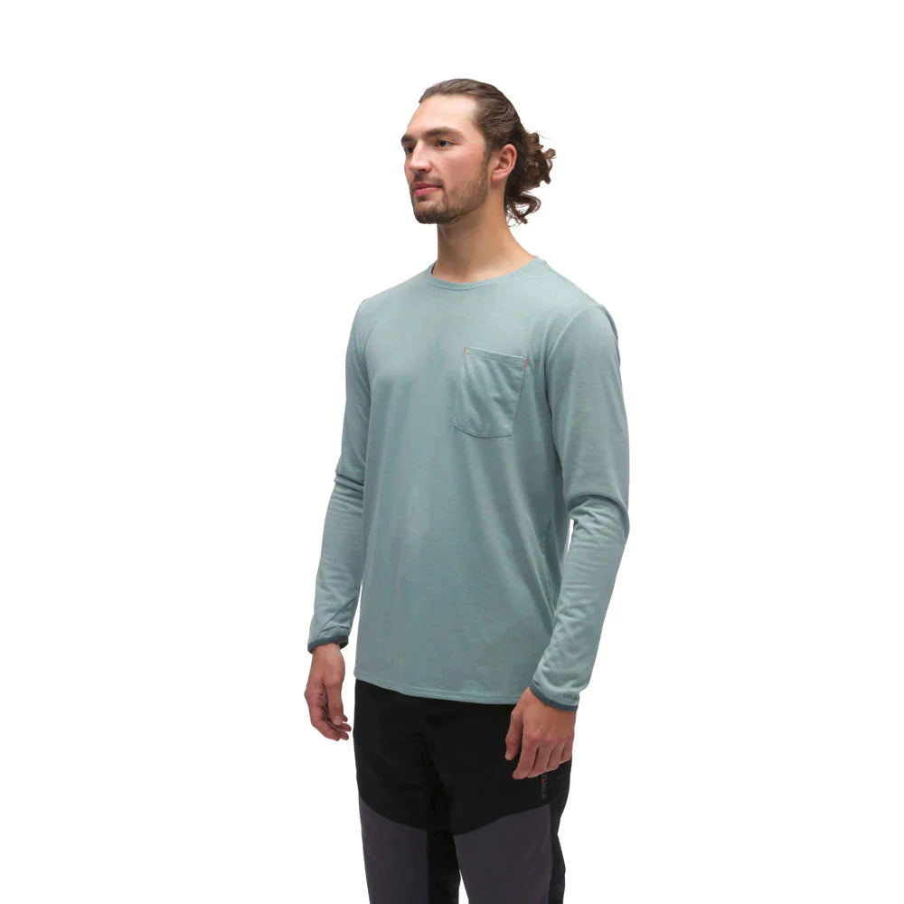 Grundens Shorebreak Performance Long Sleeve Crew in Surf - Sportsman Gear