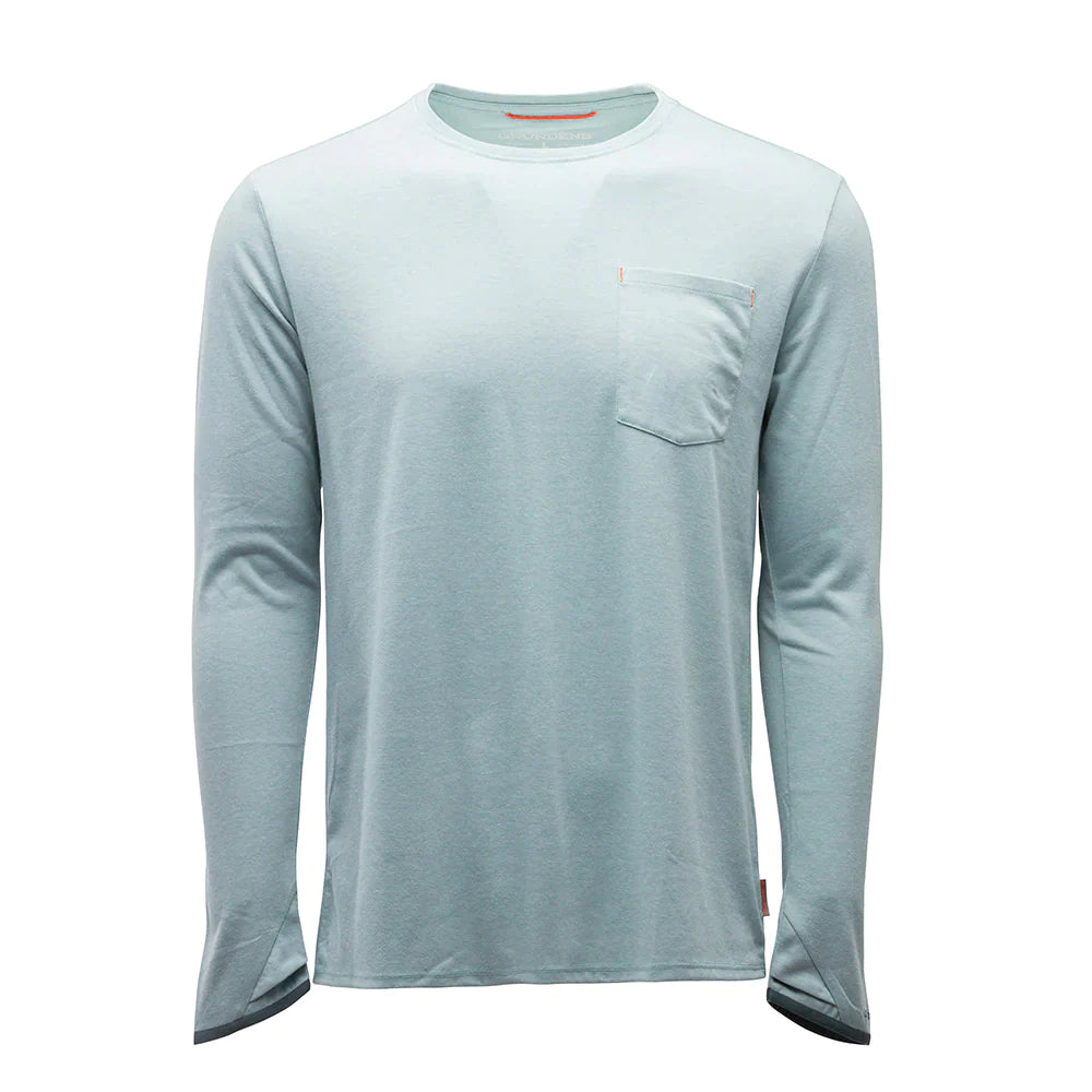 Grundens Shorebreak Performance Long Sleeve Crew in Surf - Sportsman Gear