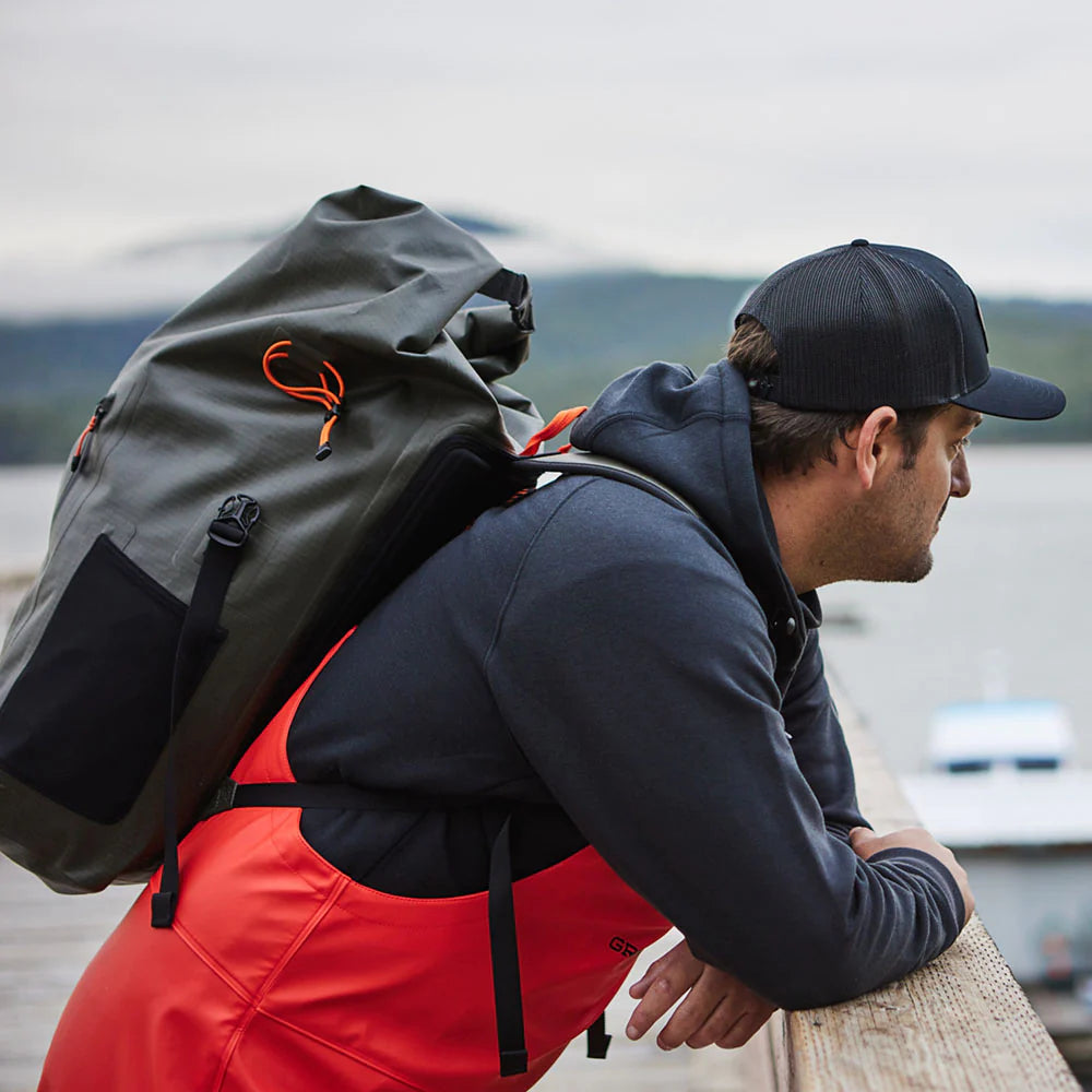 Grundens Wayward Roll Top Waterproof Backpack 38L in Anchor - Sportsman Gear
