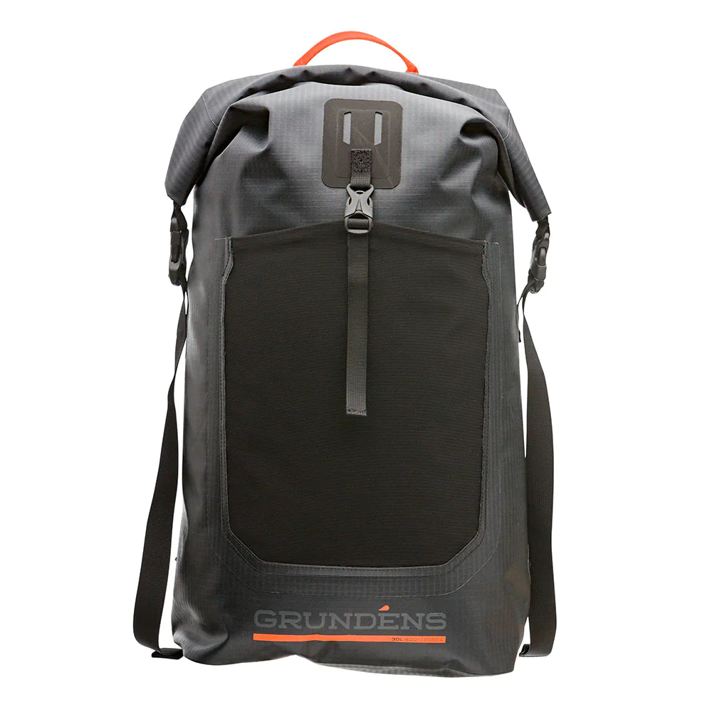 Grundens Bootlegger Roll Top Waterproof Backpack 30L in Red Orange - Sportsman Gear