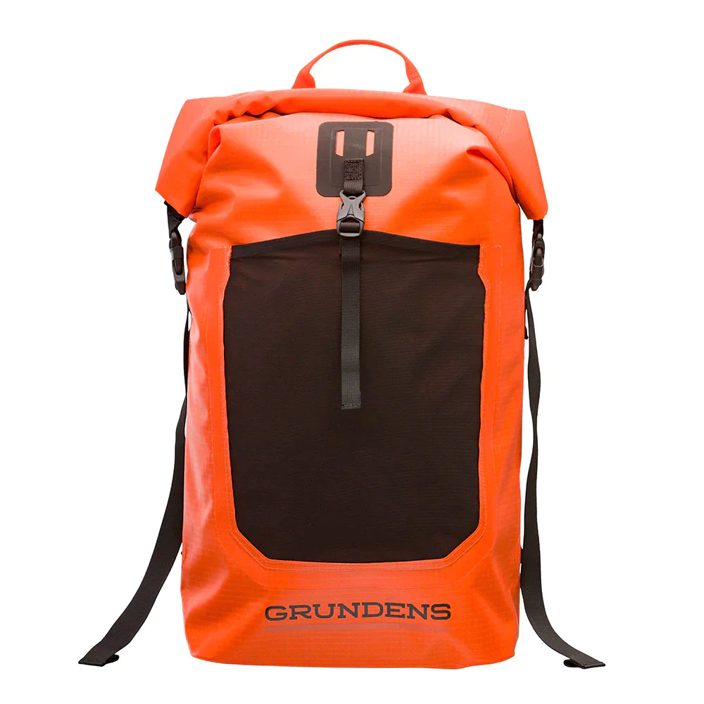 Grundens Bootlegger Roll Top Waterproof Backpack 30L in Red Orange - Sportsman Gear