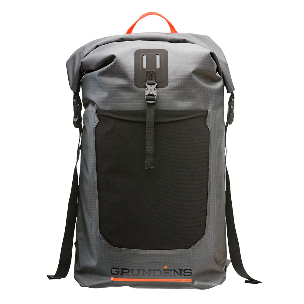 Grundens Bootlegger Roll Top Waterproof Backpack 30L in Red Orange - Sportsman Gear