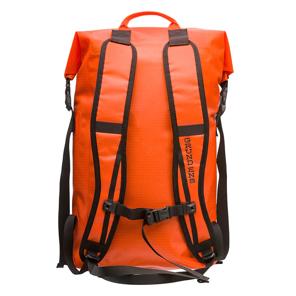 Grundens Bootlegger Roll Top Waterproof Backpack 30L in Red Orange - Sportsman Gear