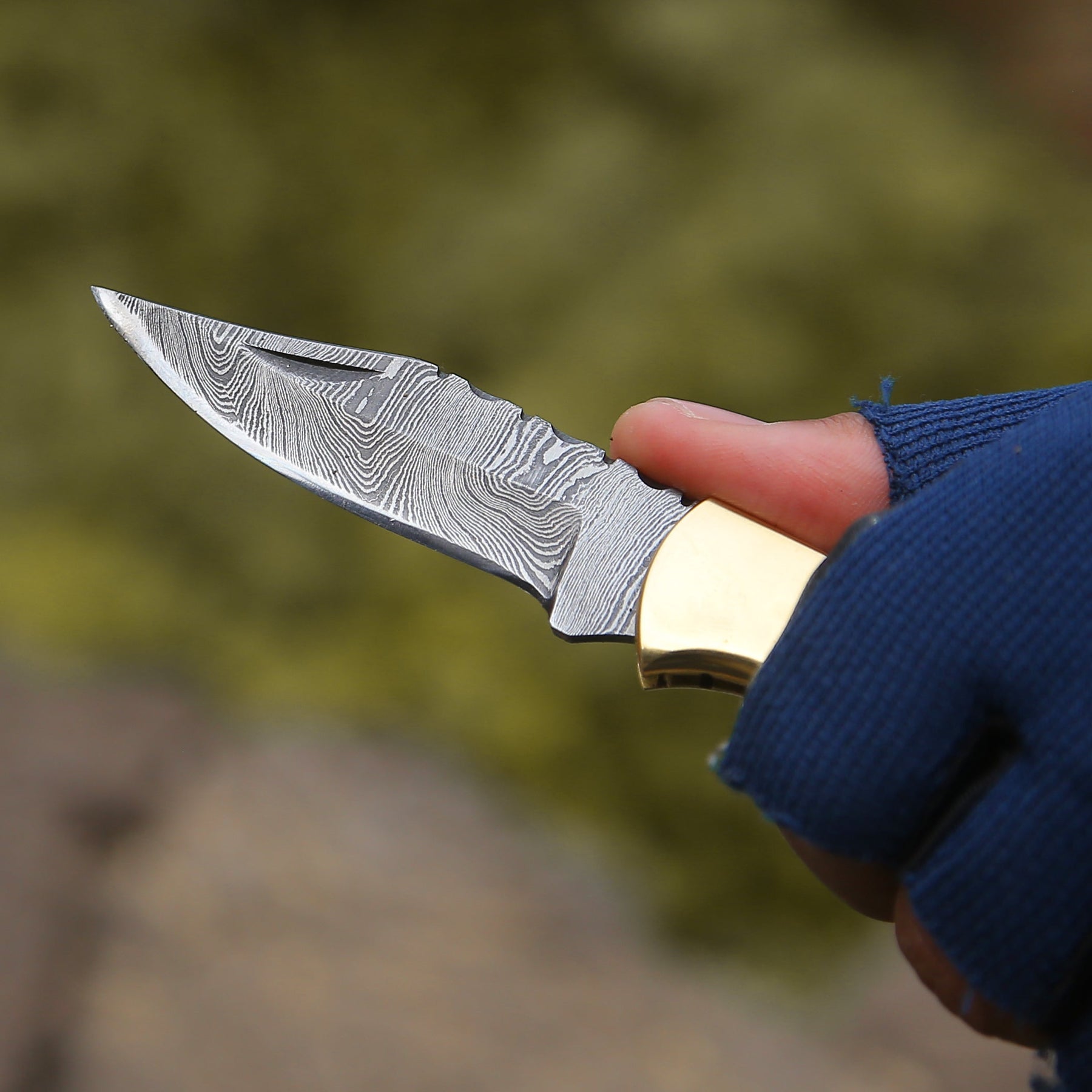 Knight Pocket Knife with Olive Wood & Resin Handle