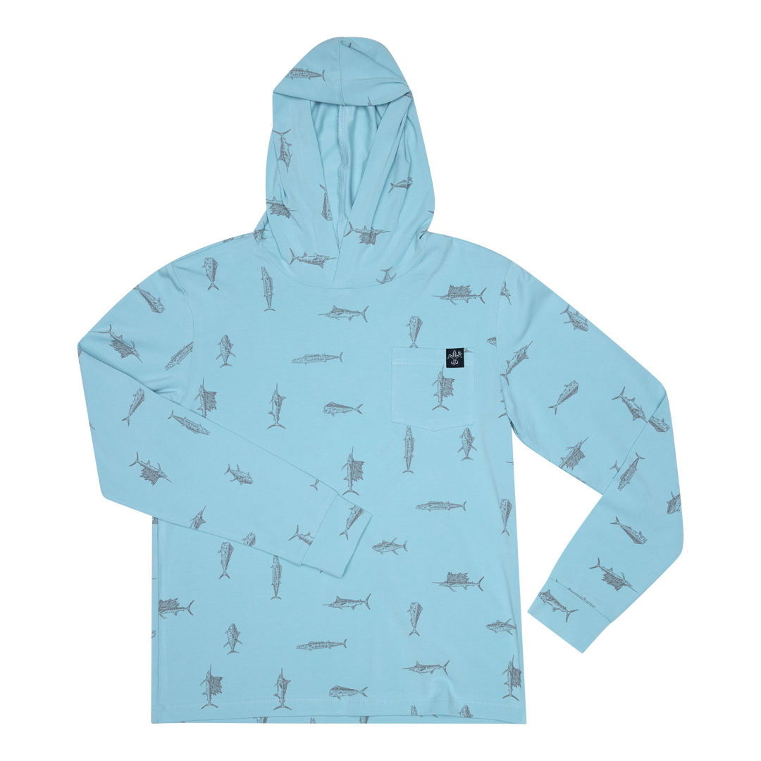 Youth Bamboo Hoodie (Pelagic) - Sportsman Gear