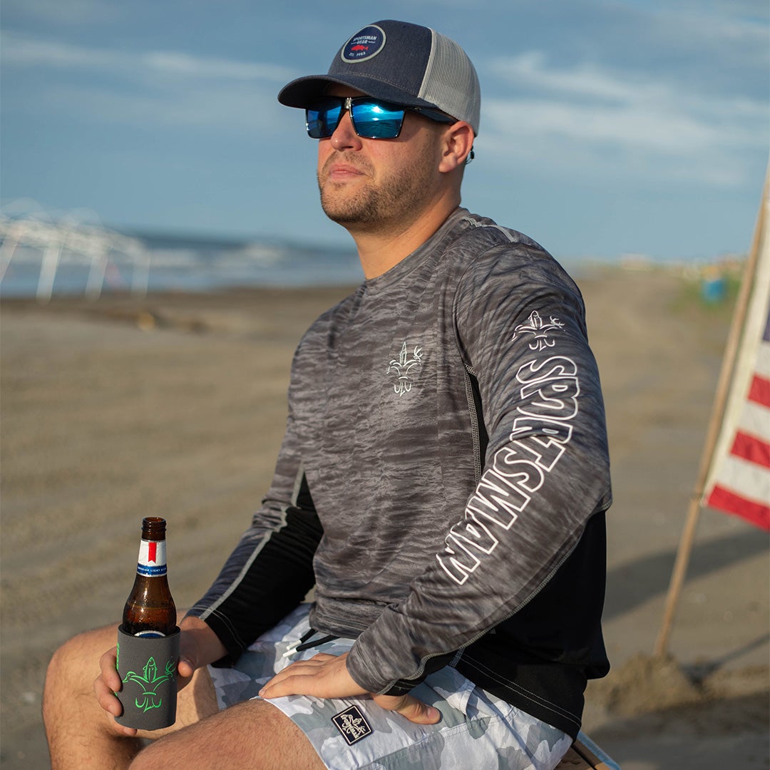 Hydrotech Long Sleeve Performance Fishing Shirt - Murky Camo - UPF 50+ Sun Protection - Men's Moisture Wicking Quick Dry T Shirt - Sportsman Gear