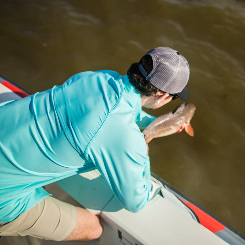 Sportsman button down shirt, shorts, and hat - fishing apparel