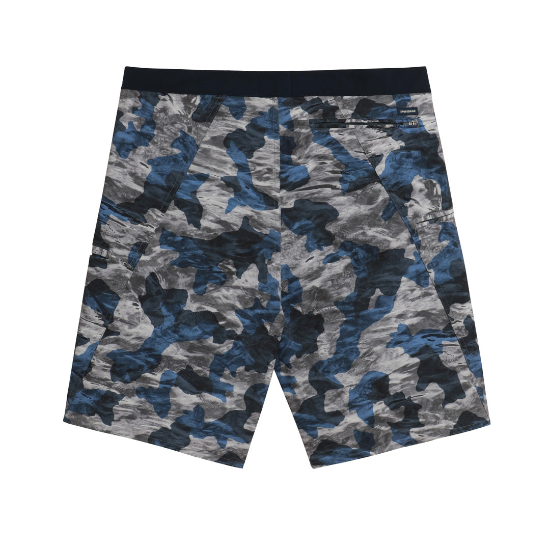 Sportsman Gear Pacific Board Shorts Blue Ice Camo