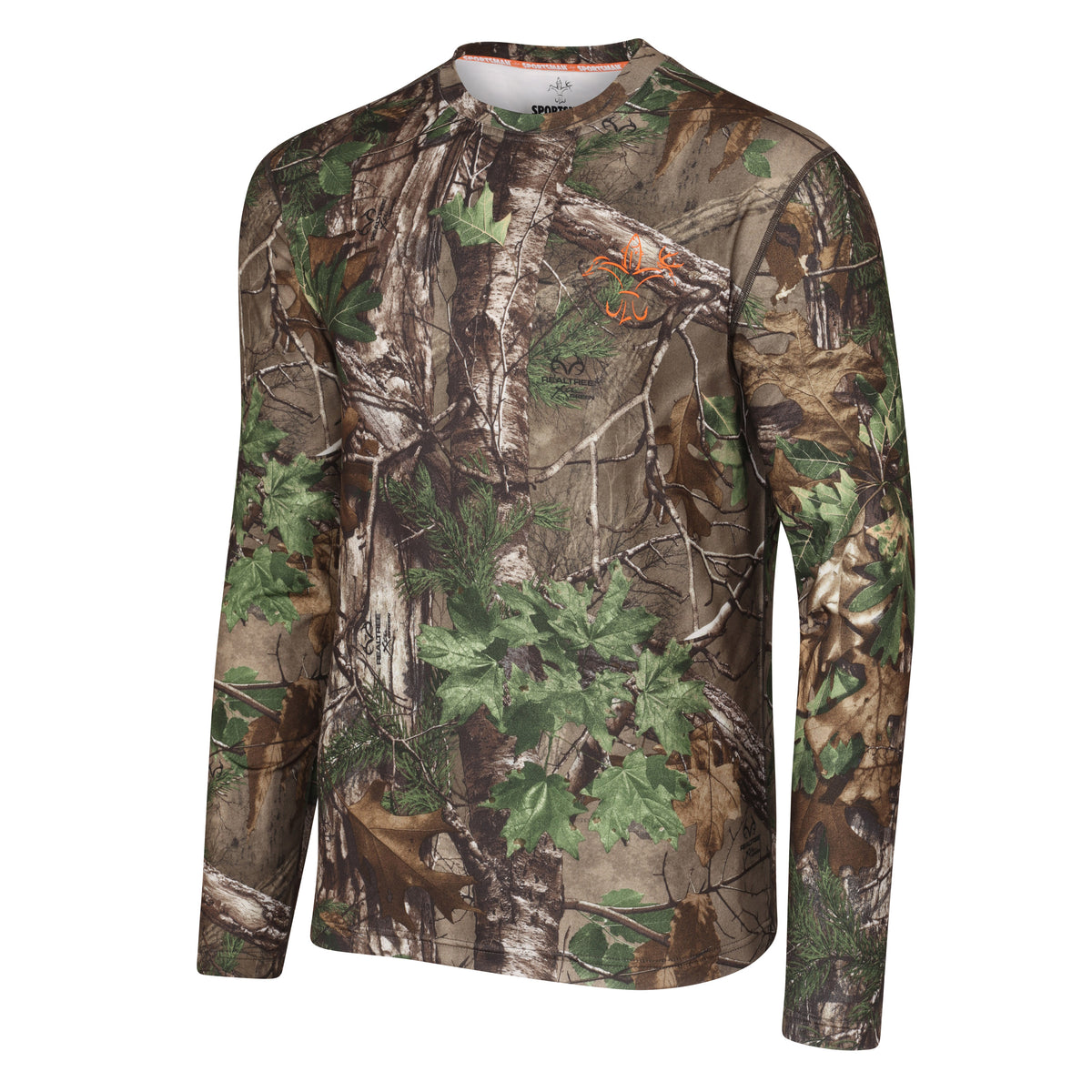 Sportsman Responder Xtra Green Camo Shirt, Long Sleeve Base Layer - woods deer hunting 