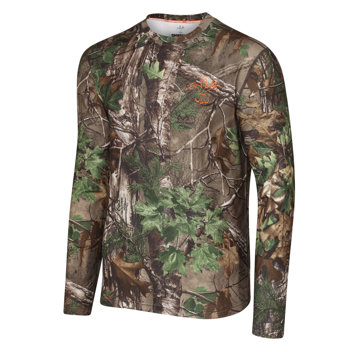 Sportsman Responder Xtra Green Camo Shirt, Long Sleeve Base Layer - woods deer hunting