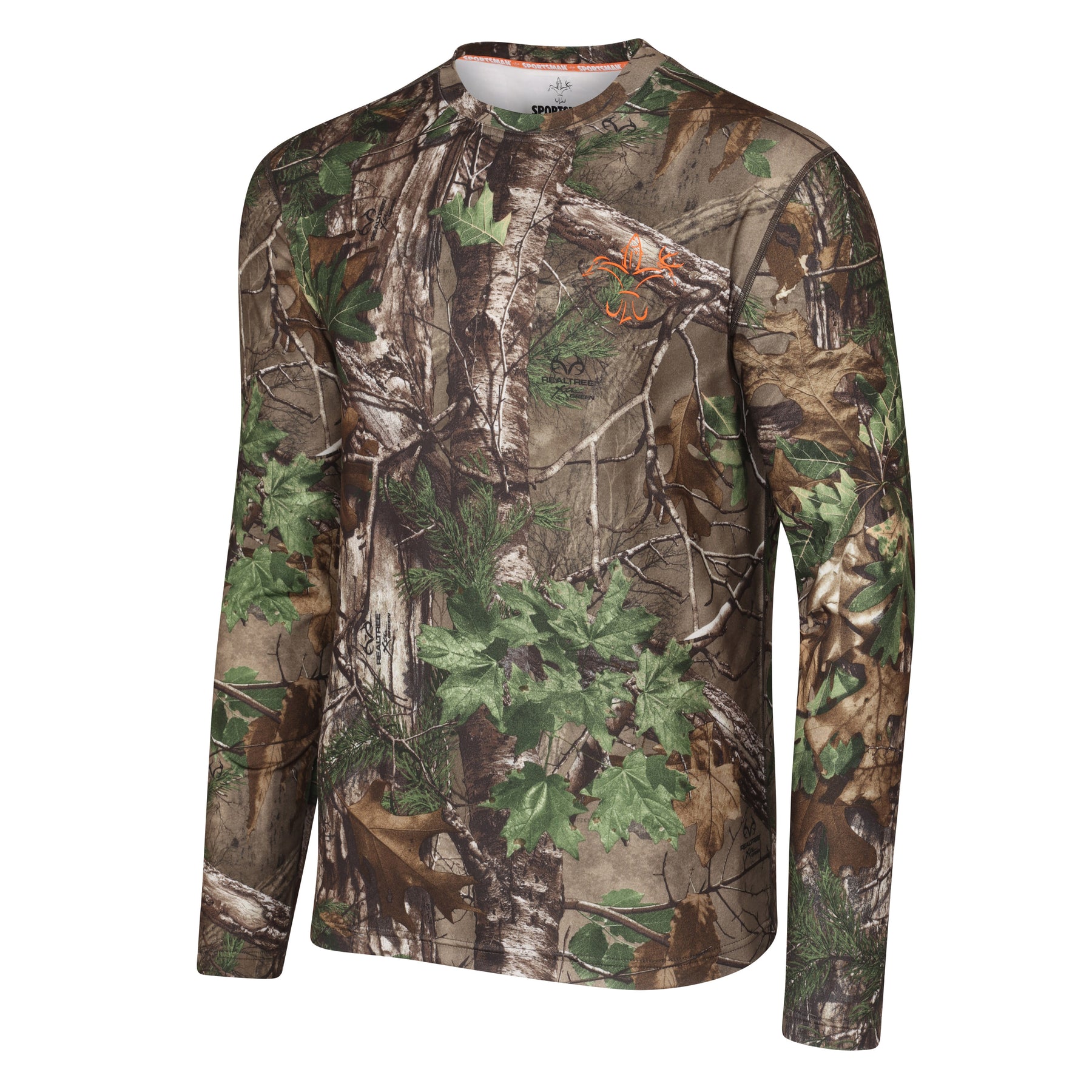 Sportsman Responder Xtra Green Camo Shirt, Long Sleeve Base Layer - woods deer hunting
