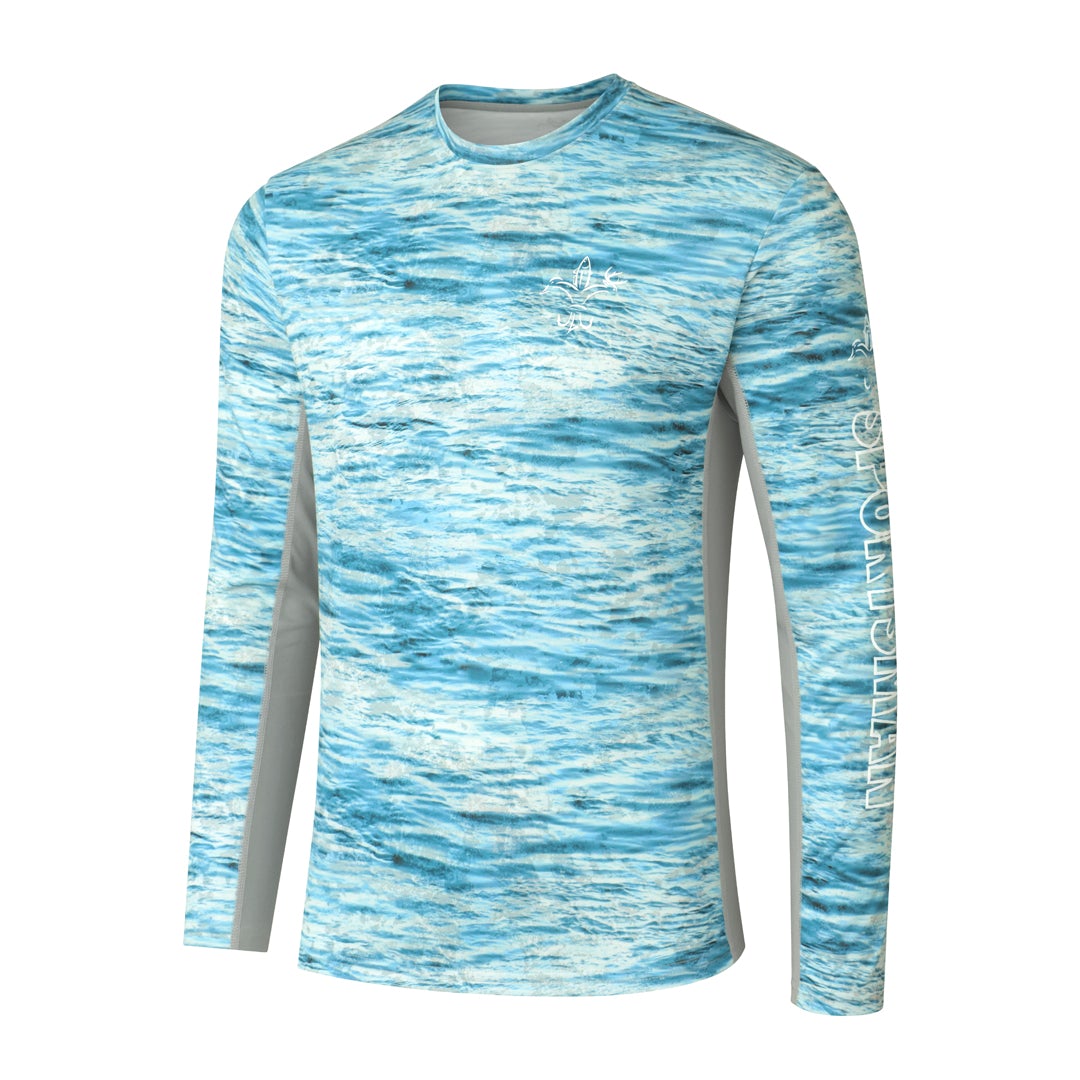 Water Camo Performance Fishing Shirt - Hydrotech - Sportsman Gear Deep Blue / X-Large