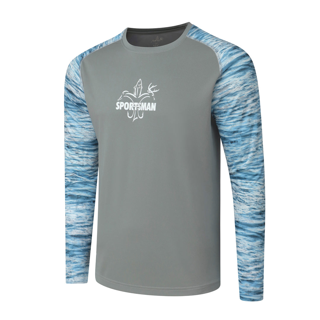 Sportsman Hydrotech Performance Fishing Shirt - Camo / Solid, Arctic / 3X-Large