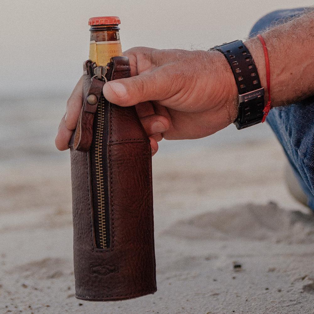 Campaign Leather Bottle Koozie - Sportsman Gear