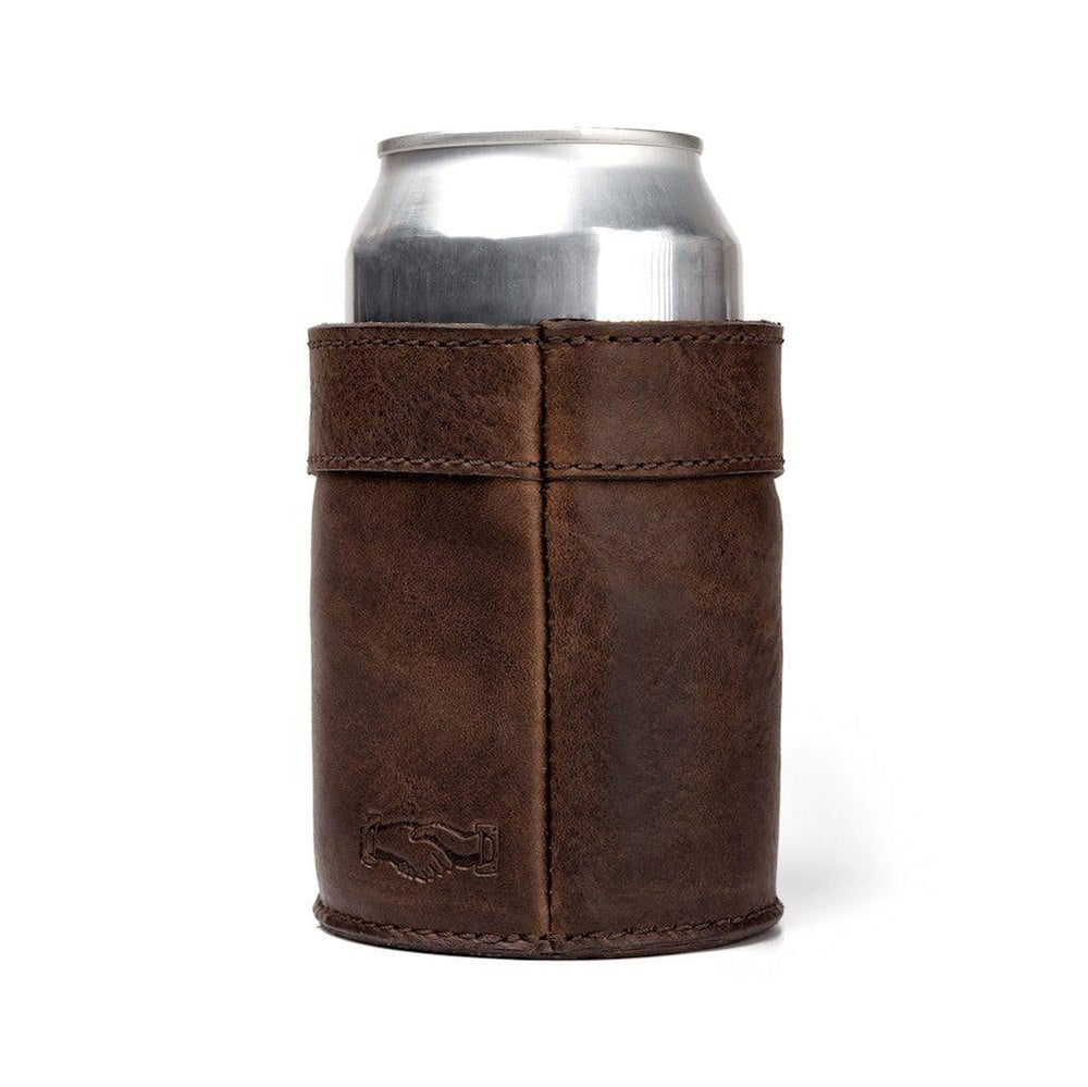 Campaign Leather Bottle Koozie - Vintage Camo by Mission Mercantile Leather Goods