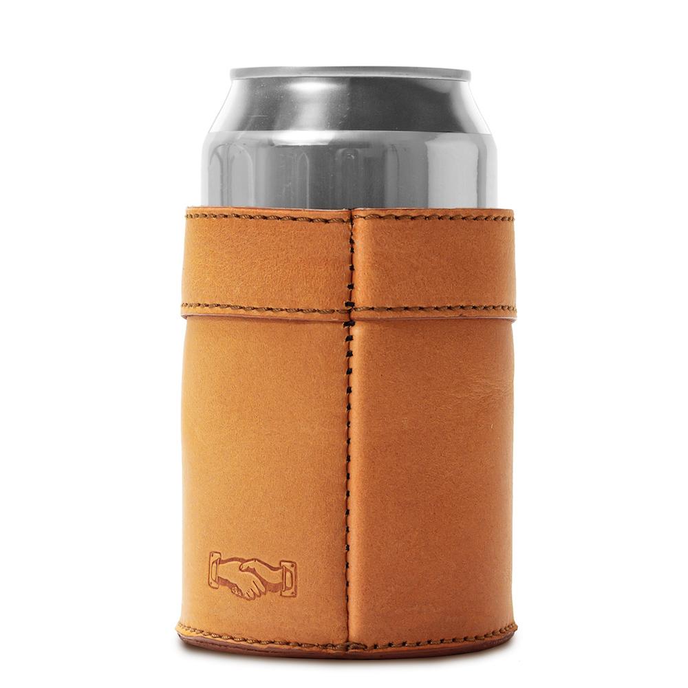 Campaign Leather Bottle Koozie - Vintage Camo by Mission Mercantile Leather Goods