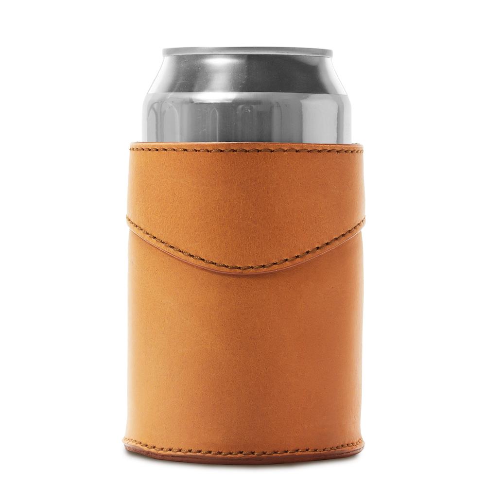 Campaign Leather Bottle Koozie - Vintage Camo by Mission Mercantile Leather Goods