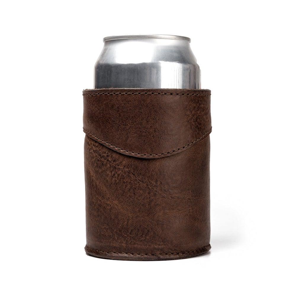 Campaign Leather Bottle Koozie - Vintage Camo by Mission Mercantile Leather Goods