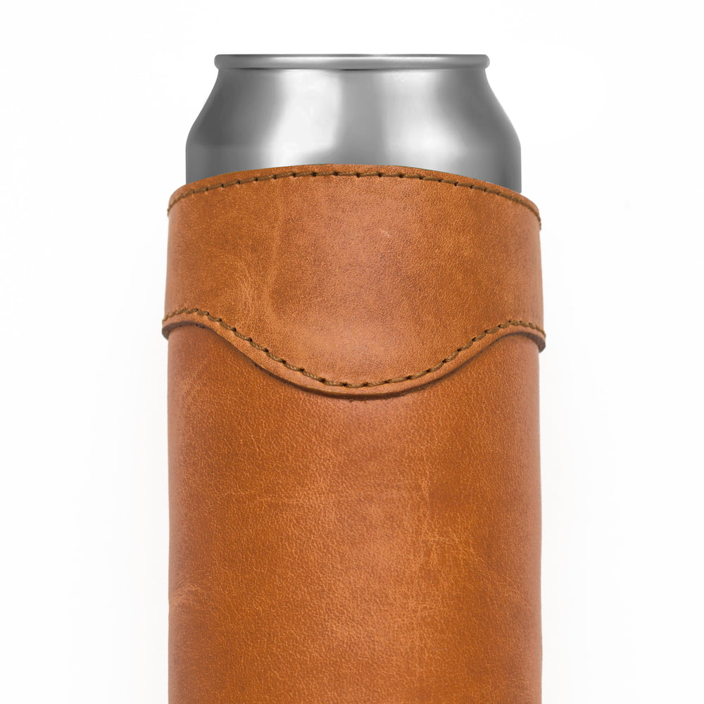 Campaign Leather Slim Can Koozie by Mission Mercantile Leather Goods