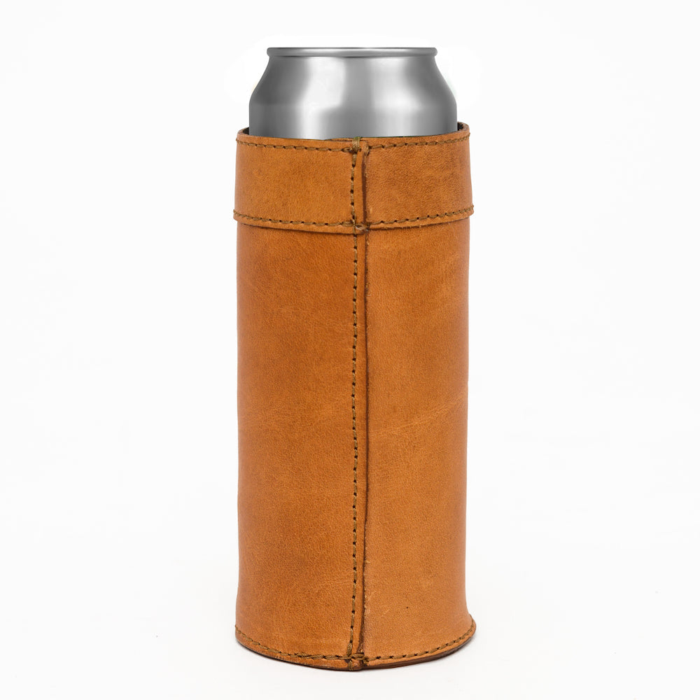 Campaign Leather Slim Can Koozie by Mission Mercantile Leather Goods