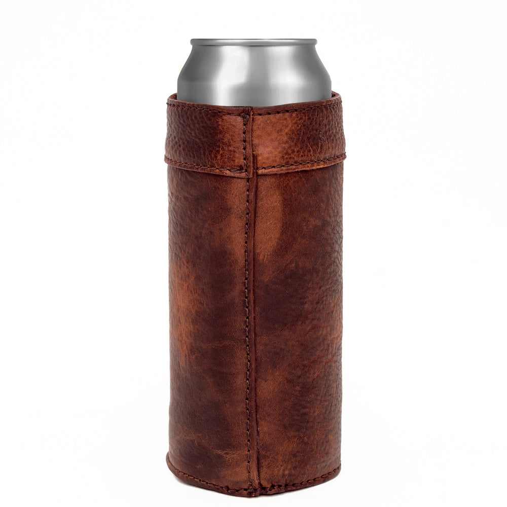 Campaign Leather Slim Can Koozie by Mission Mercantile Leather Goods