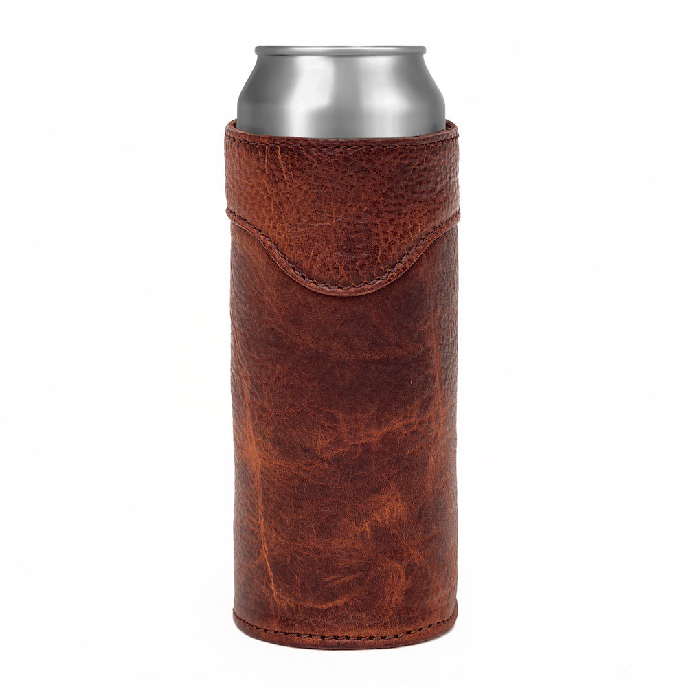 Campaign Leather Slim Can Koozie by Mission Mercantile Leather Goods