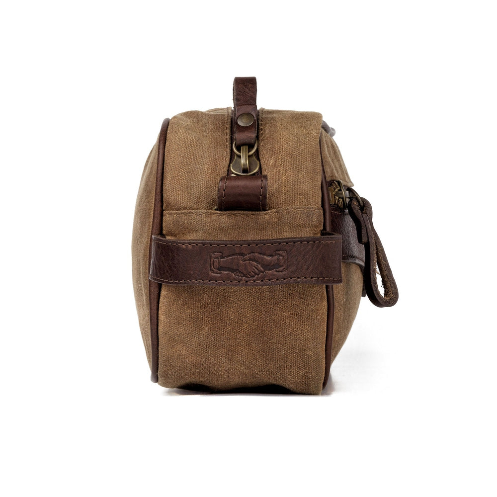 Campaign Waxed Canvas Toiletry Shave Kit - Sportsman Gear