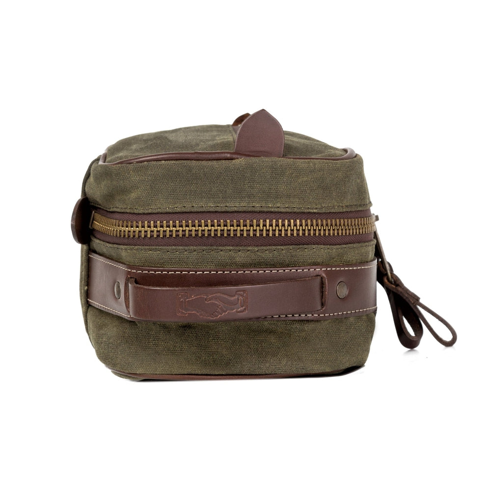 Campaign Waxed Canvas Toiletry Square Shave Kit - Sportsman Gear