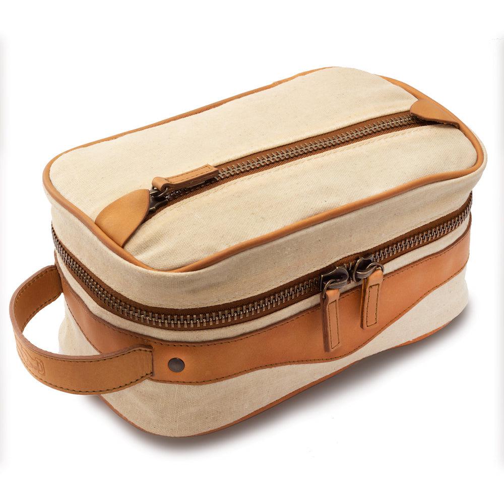 Campaign Waxed Canvas Toiletry Square Shave Kit - Sportsman Gear