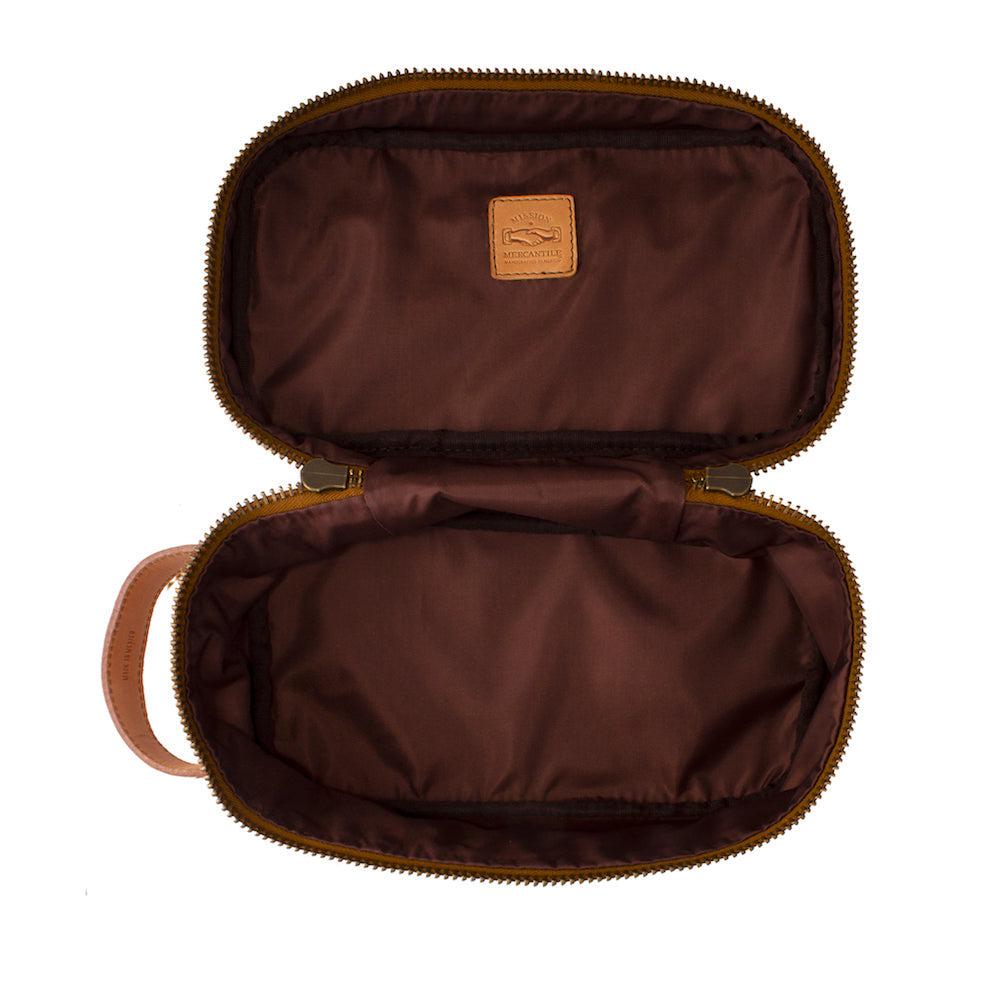 Campaign Waxed Canvas Toiletry Square Shave Kit - Sportsman Gear