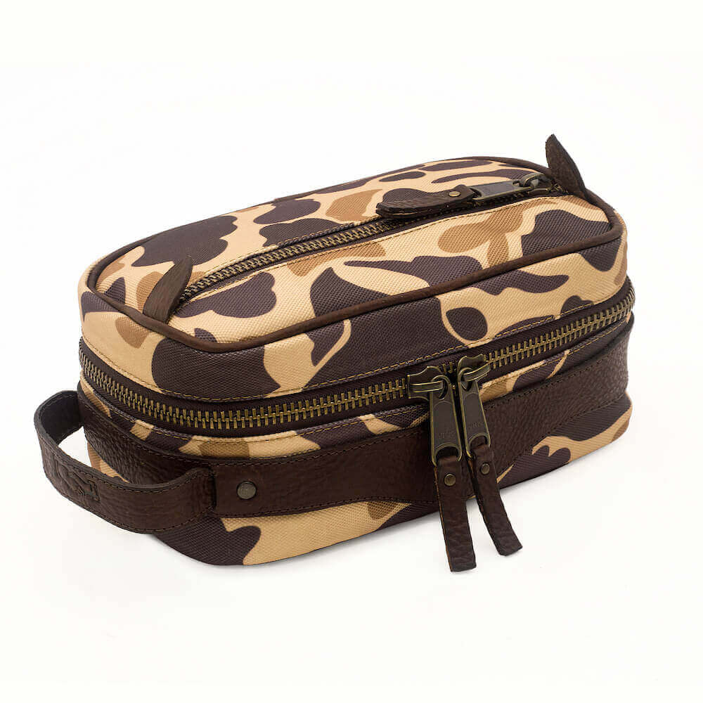 Campaign Waxed Canvas Toiletry Square Shave Kit - Sportsman Gear