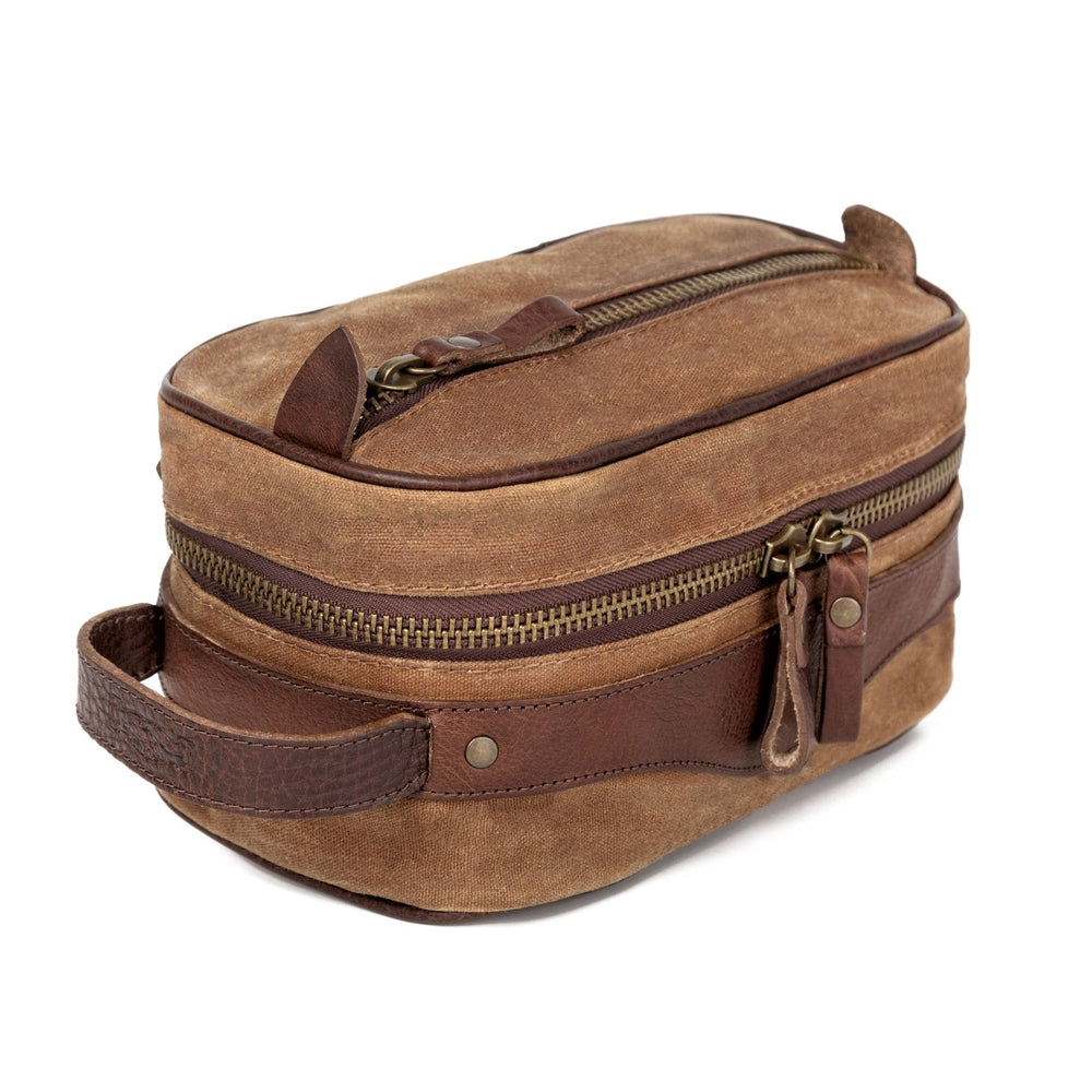 Campaign Waxed Canvas Toiletry Square Shave Kit - Sportsman Gear