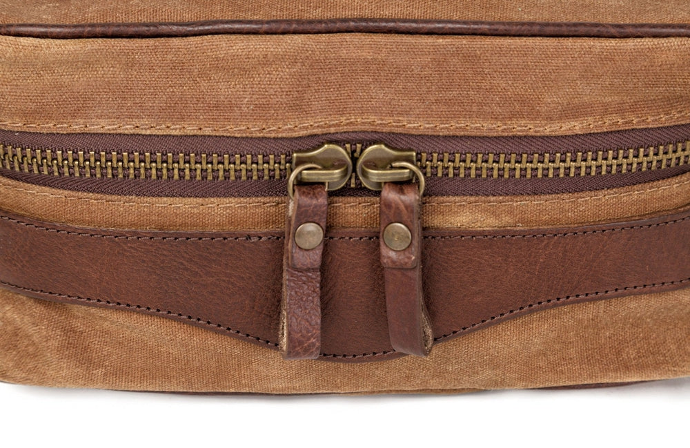 Campaign Waxed Canvas Toiletry Square Shave Kit - Sportsman Gear