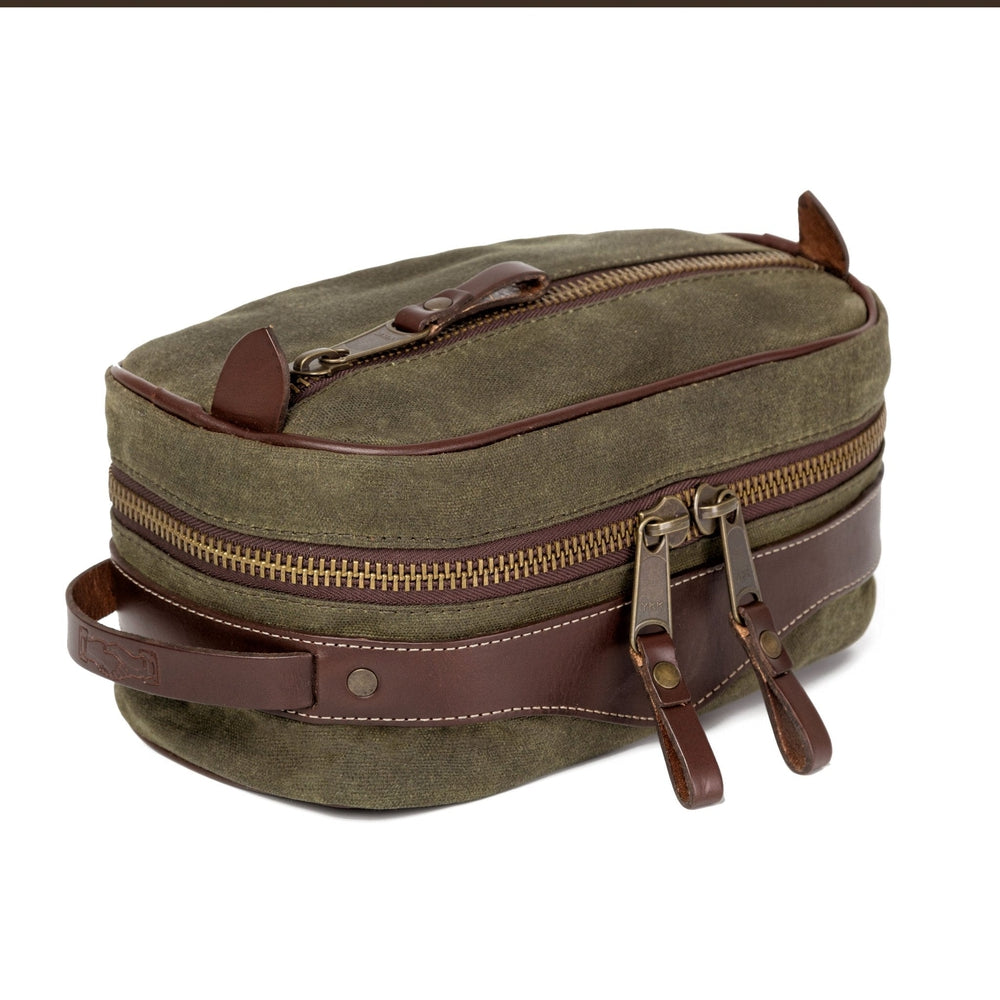 Campaign Waxed Canvas Toiletry Square Shave Kit - Sportsman Gear