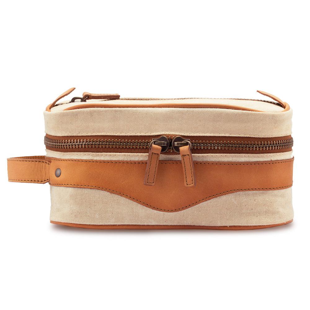 Campaign Waxed Canvas Toiletry Square Shave Kit - Sportsman Gear