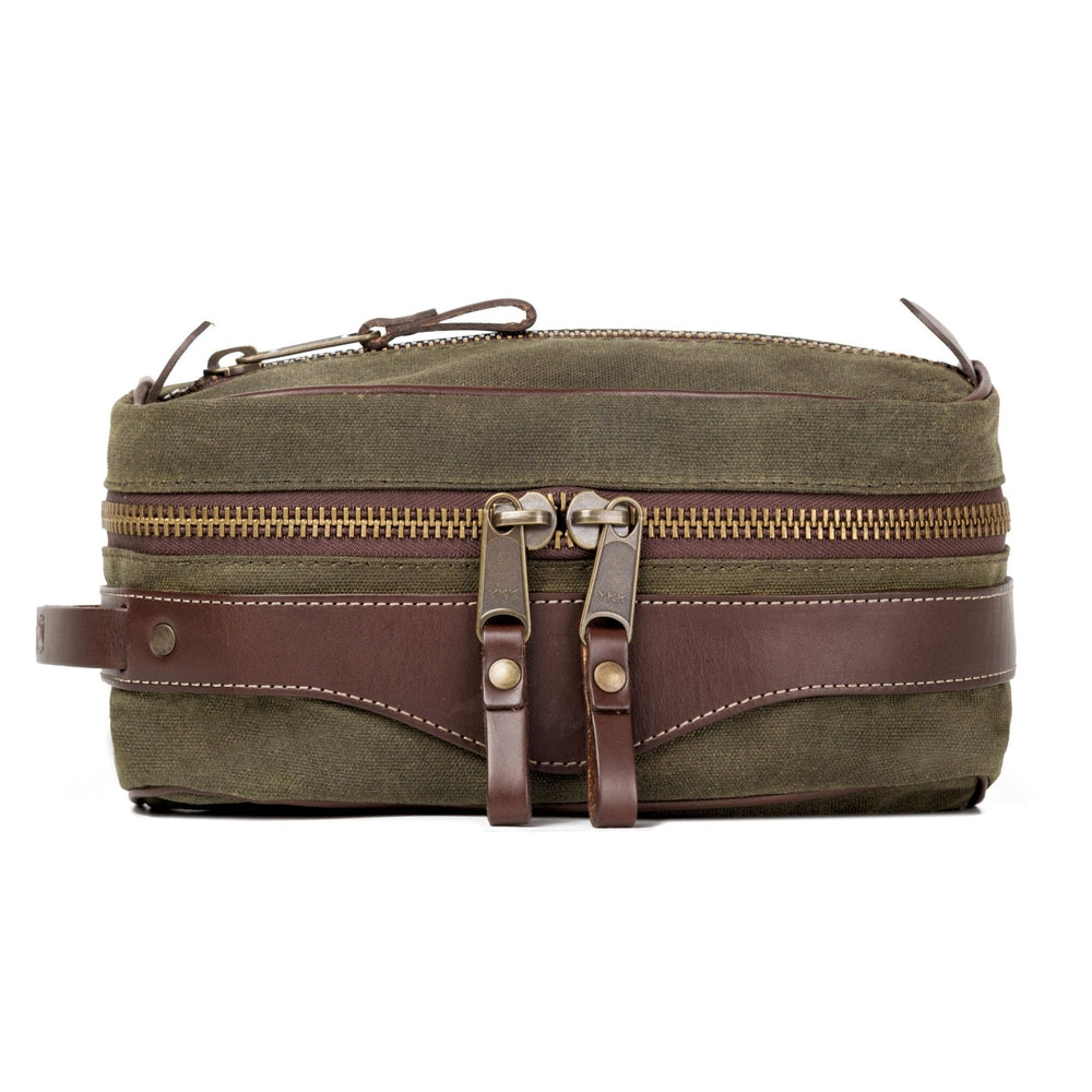 Campaign Waxed Canvas Toiletry Square Shave Kit - Sportsman Gear