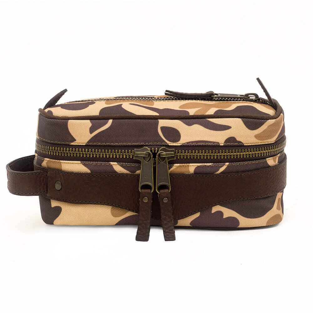 Campaign Waxed Canvas Toiletry Square Shave Kit - Sportsman Gear