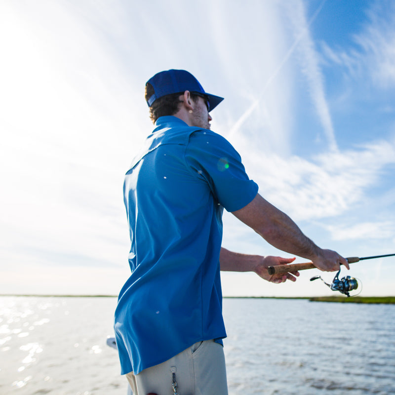 Sportsman button down shirt, shorts, and hat - fishing apparel