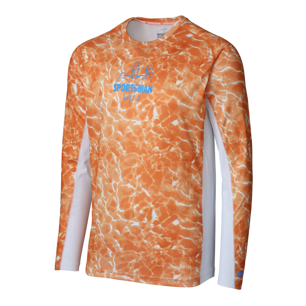 Cool Breeze Pro: Breathable Long Sleeve Fishing Shirt Orangewater / Small