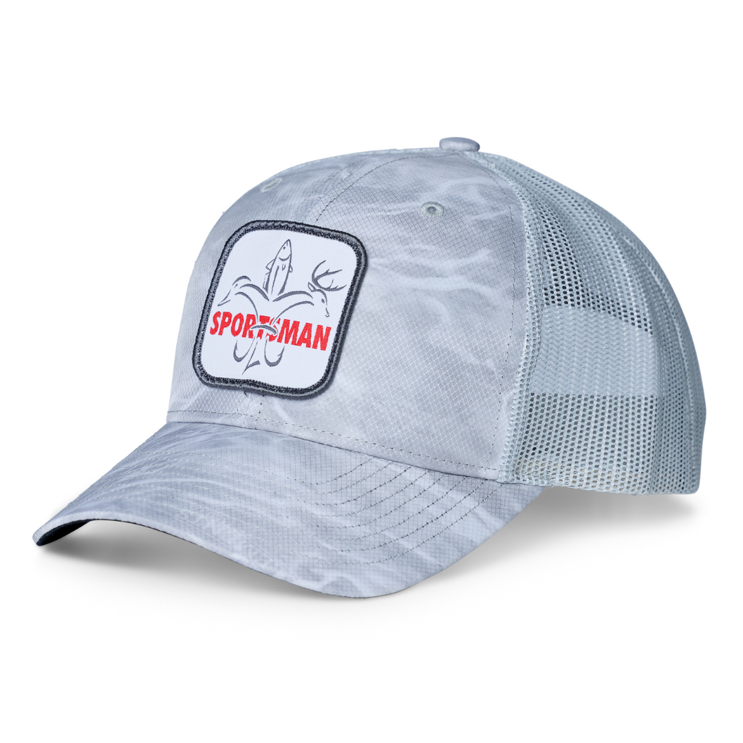 Logo Patch Snapback Fishing Hat - Water Camo
