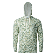 Lightweight bamboo long sleeve hoodie with UPF 50+ sun protection, moisture-wicking fabric, and breathable design for hunting, fishing, hiking, and outdoor adventures.