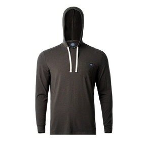 Lightweight bamboo long sleeve hoodie with UPF 50+ sun protection, moisture-wicking fabric, and breathable design for hunting, fishing, hiking, and outdoor adventures.