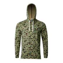 Lightweight bamboo long sleeve hoodie with UPF 50+ sun protection, moisture-wicking fabric, and breathable design for hunting, fishing, hiking, and outdoor adventures.