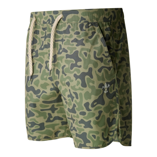 Men’s performance Rock Shorts with 6-inch inseam, made from polyester-spandex blend for stretch, comfort, and durability—ideal for fishing, hiking, and warm-weather outdoor activities.