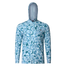 Lightweight bamboo long sleeve hoodie with UPF 50+ sun protection, moisture-wicking fabric, and breathable design for hunting, fishing, hiking, and outdoor adventures.