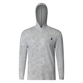 Lightweight bamboo long sleeve hoodie with UPF 50+ sun protection, moisture-wicking fabric, and breathable design for hunting, fishing, hiking, and outdoor adventures.