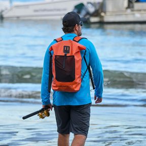 Grundens Bootlegger Roll Top Waterproof Backpack 30L in Anchor - Sportsman Gear