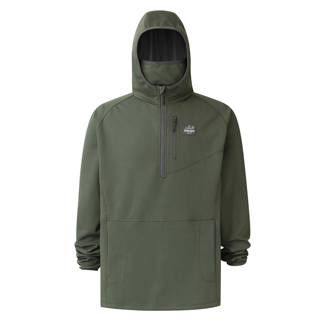 Original Outbound Hoodie: Lightweight Hunting & Fishing Hoodie with Face Mask, Moss / Small